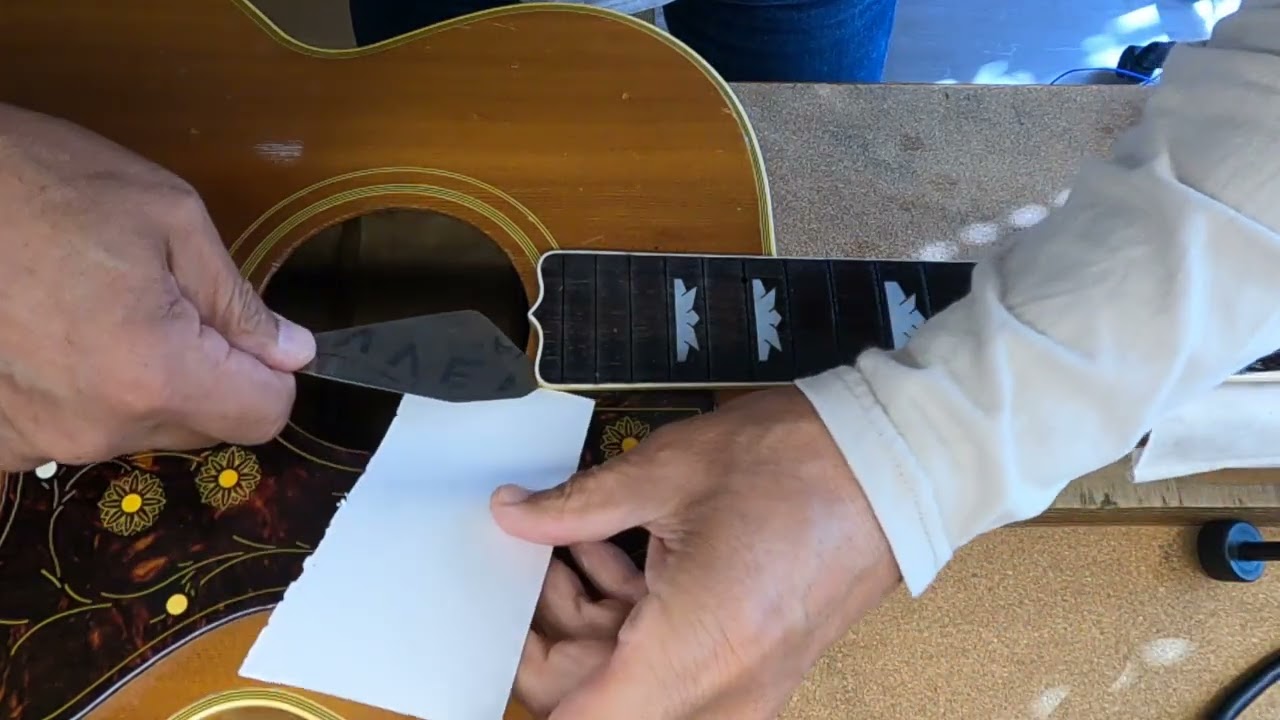 Neck remove for neck resetting on Gibson J-200 - alternative view