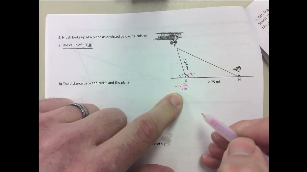 TRIG problems - STRAIGHT ANGLES, COSINE LAW, ETC PG 35