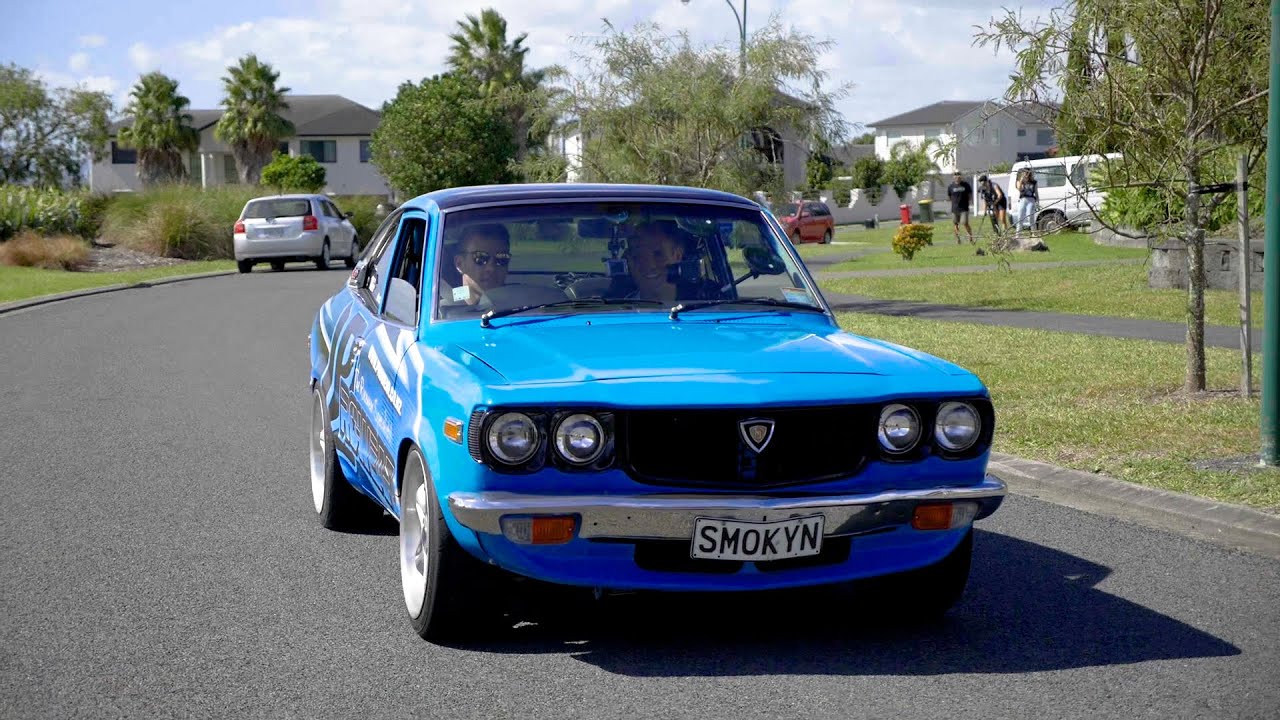 Hayden Paddon's first drive of a rotary in Azhar's 4-rotor 26B powered Mazda RX3
