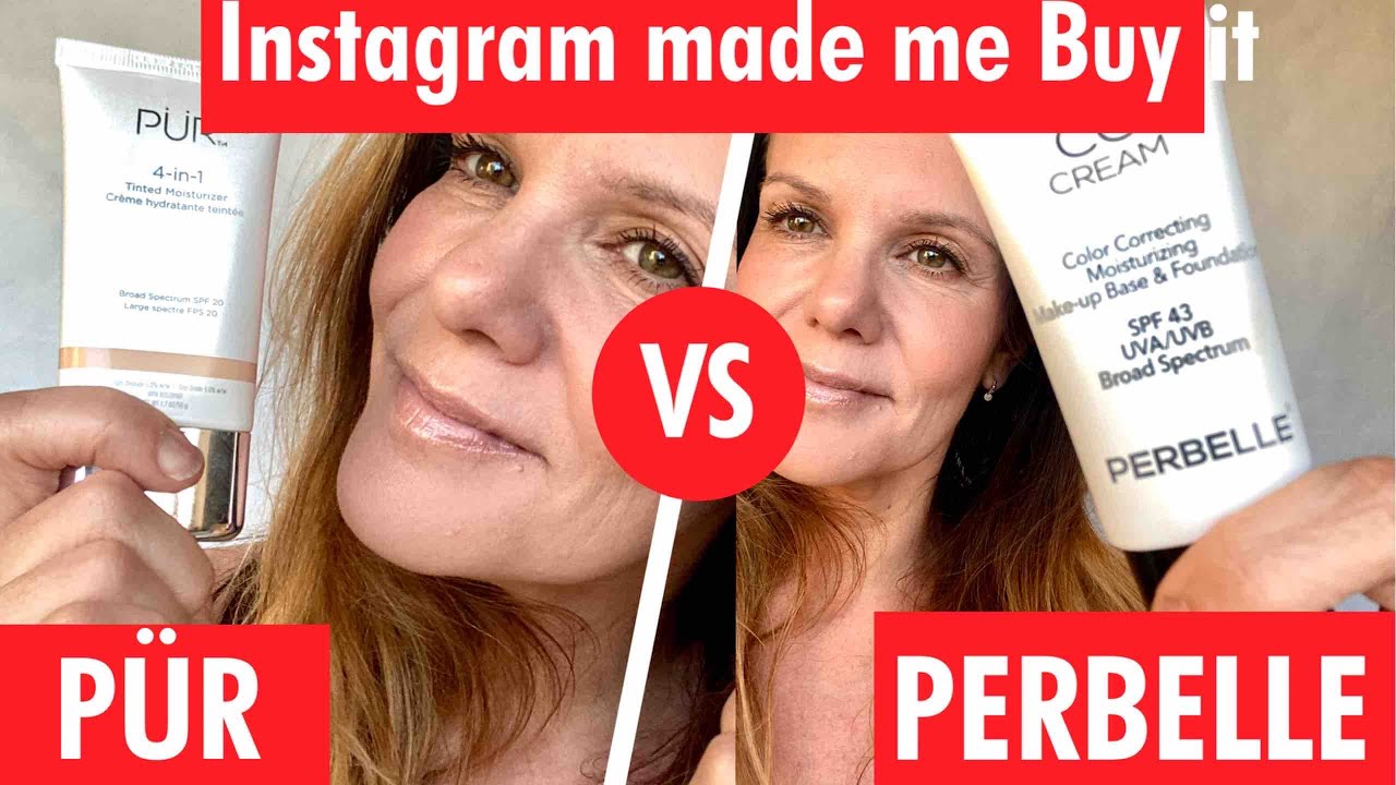 WEAR TEST for PERBELLE vs PÜR tinted moisturizer for Mature skin | WHATS THE HYPE ABOUT?