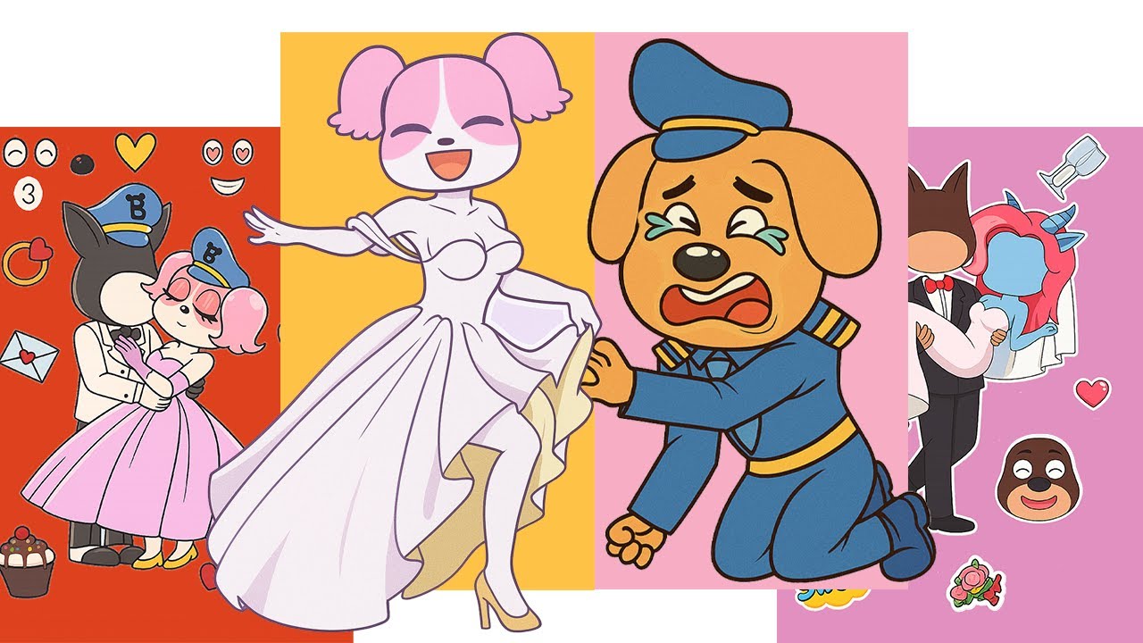Decorate Sticker Book With SAD SHERIFF LABRADOR and HAPPY PAPILLON