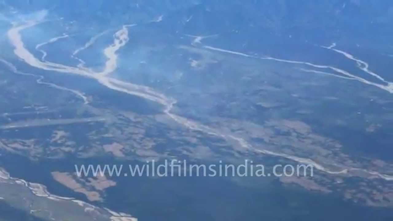 Aerial view of Brahmaputra catchment and river basin