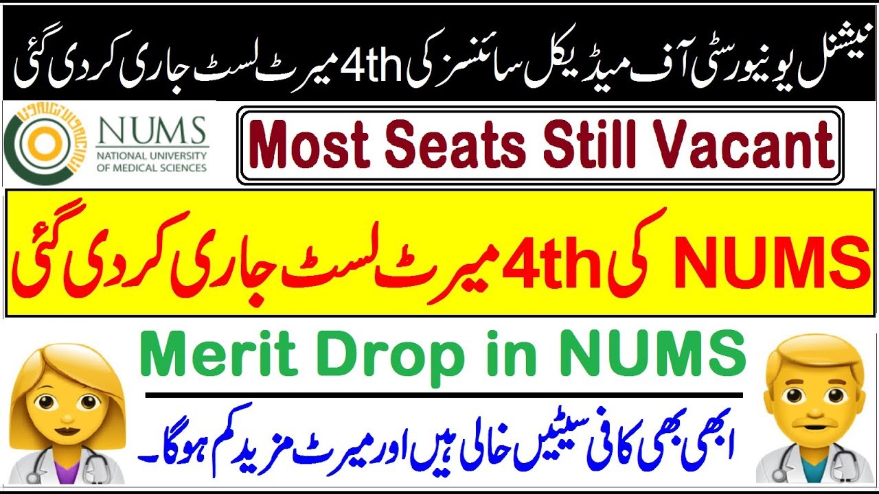 4th Merit List of NUMS Announced (2019 Admissions ) !! AFPGMI Allied Health Sciences
