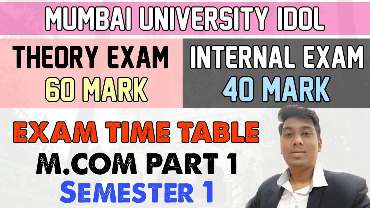 M.com Part 1 Exam Time Table | M.com Semester 1 Time Table Announced | Suraj Patel Education