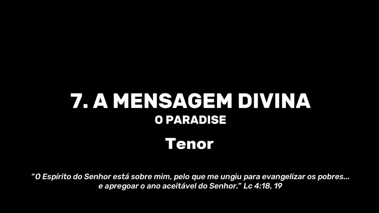 7. A Mensagem divina - Tenor