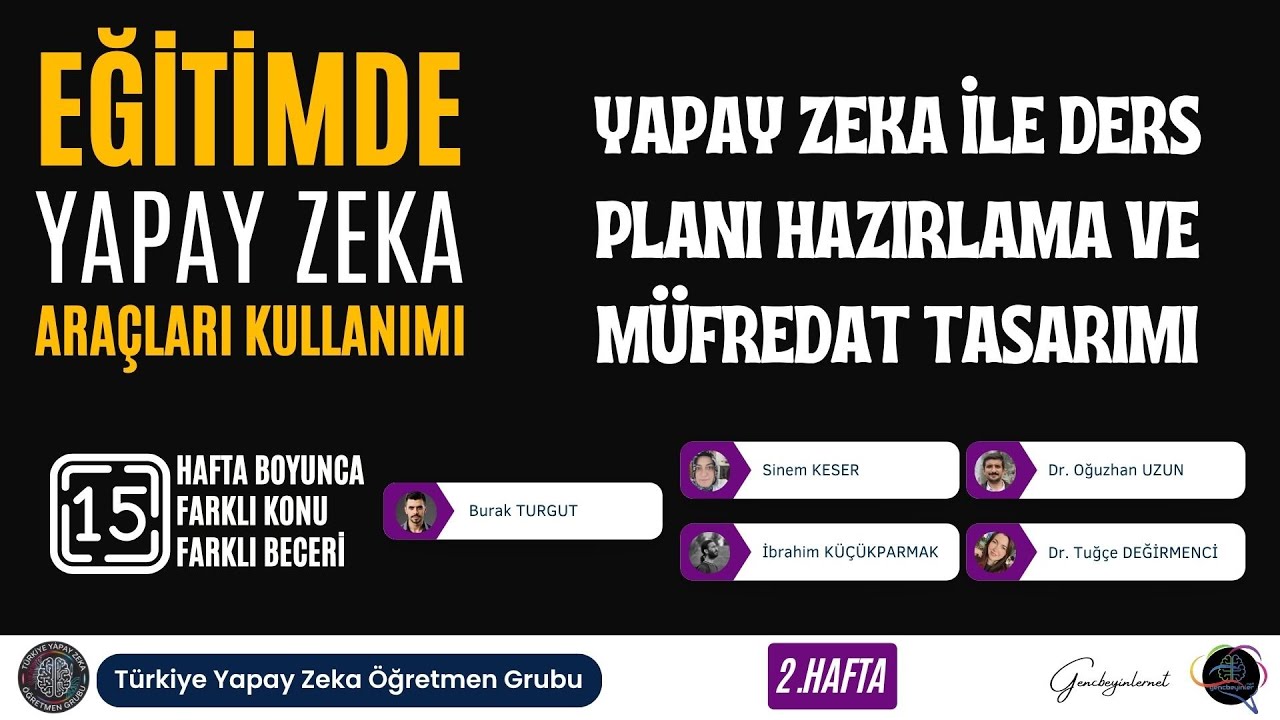 15 Haftalık Yapay Zekâ Eğitim Programı : 2.Hafta 