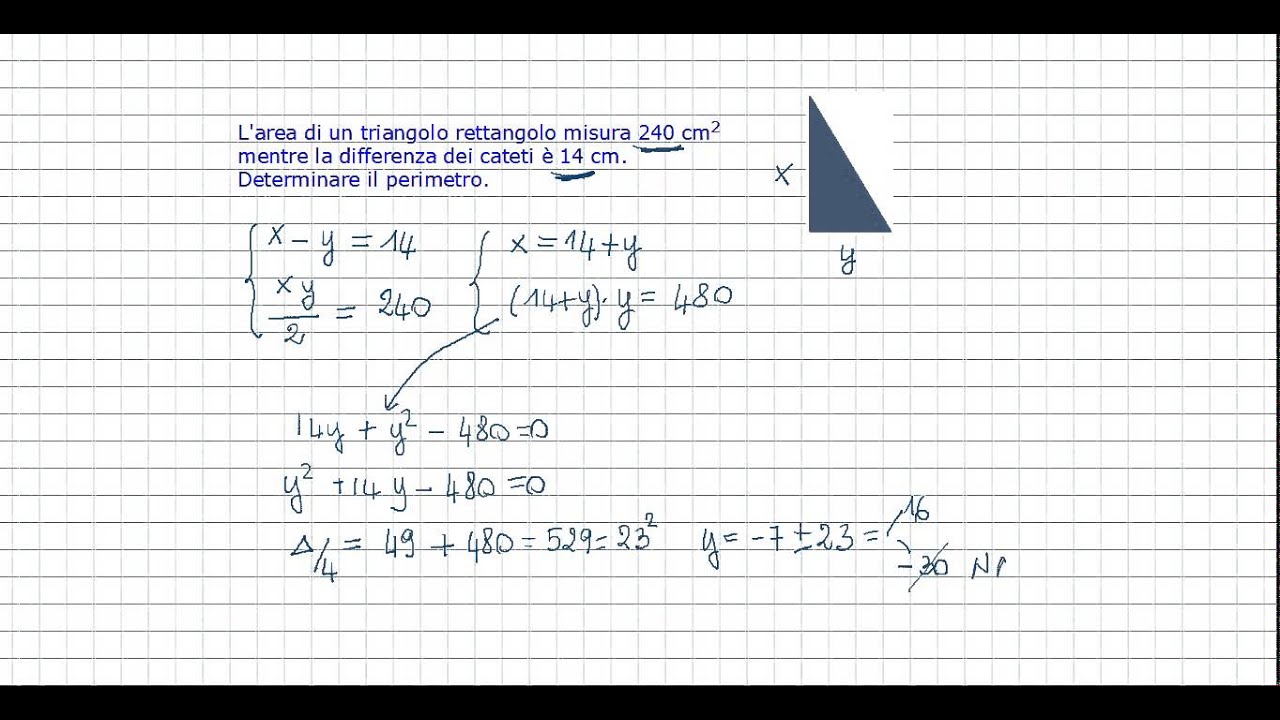 Problemi geometrici di 2° grado - Esempio 1
