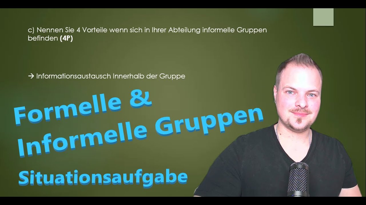 Formelle und Informelle Gruppen | Situationsaufgabe | leicht erklärt | Dave Seller