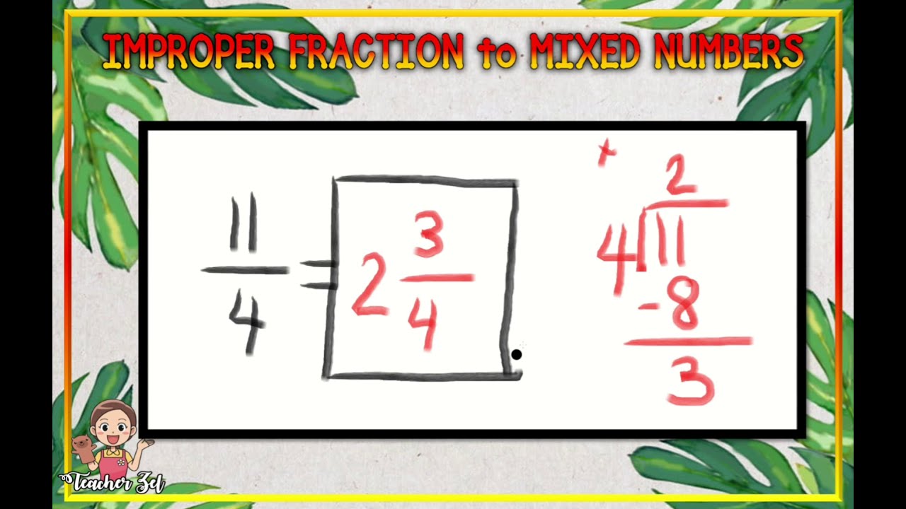 IMPROPER FRACTIONS TO MIXED NUMBERS (FILIPINO TUTORIAL)