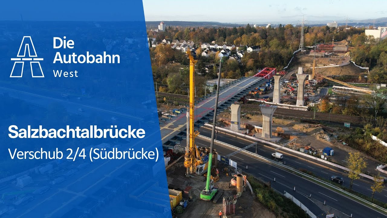 Salzbachtalbrücke: Halbzeit beim Bau der Südbrücke gemeistert [A66] | Autobahn GmbH