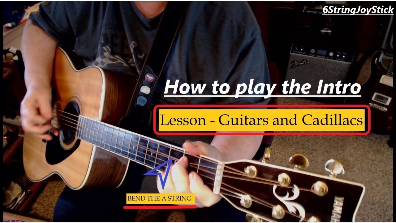 How to Play the intro to Guitars and Cadillacs - #guitarlesson #acousticguitar