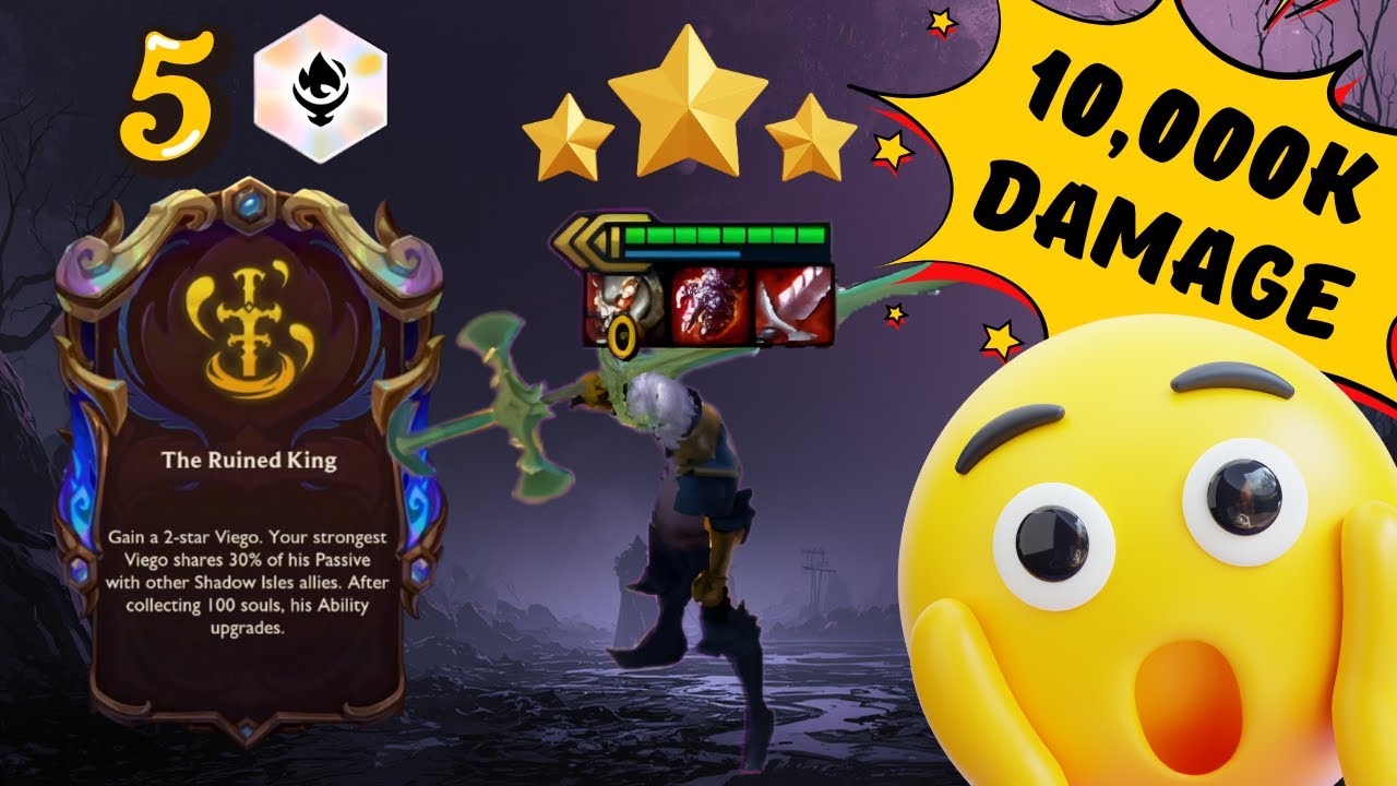 3 STAR VIEGO 10,000 DAMAGE!! + 3 Star Yorick & 5 Shadow Isles DOMINATION | Teamfight Tactics