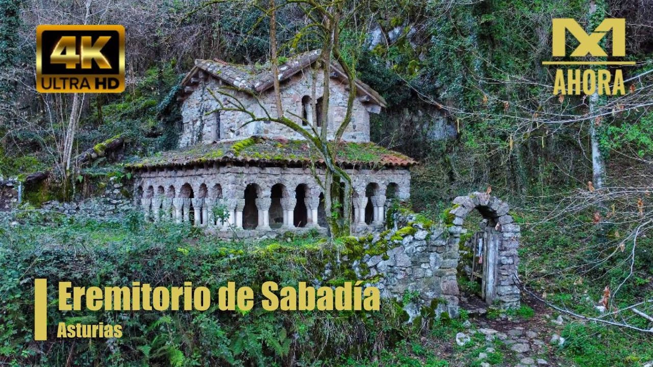 EREMITORIO DE SABADÍA (SANTO ADRIANO - ASTURIAS) A VISTA DE DRON [4K]