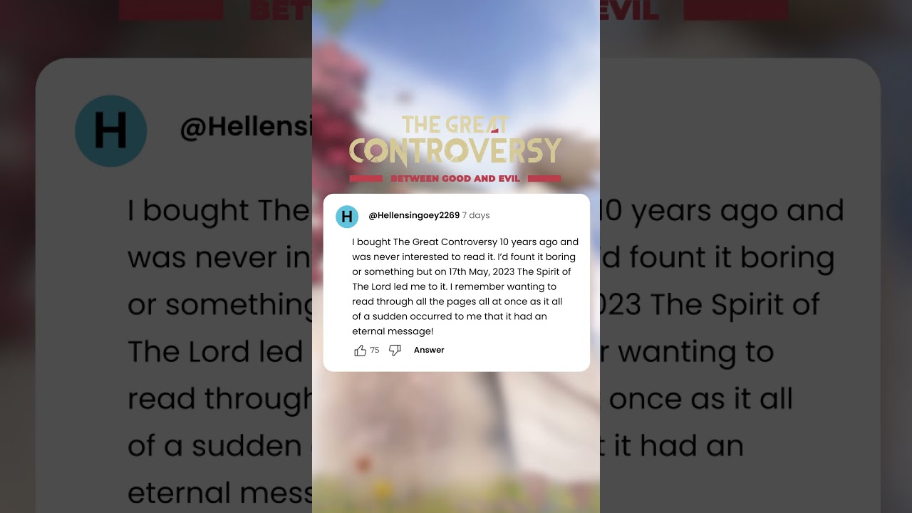 Witness the power of The Great Controversy.  #TheGreatControversy #EpicBattle #FaithRedefined
