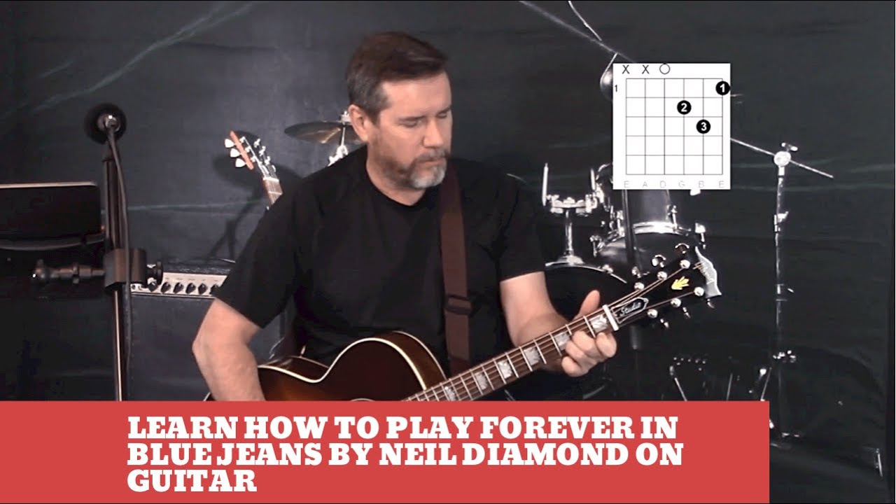 How to play Forever In Blue Jeans by Neil Diamond on guitar (easy guitar lesson and cover)