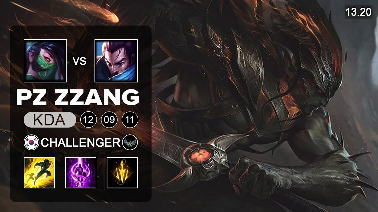 Pz ZZang Yasuo vs Akali Mid - KR Challenger - Patch 13.20 Season 13