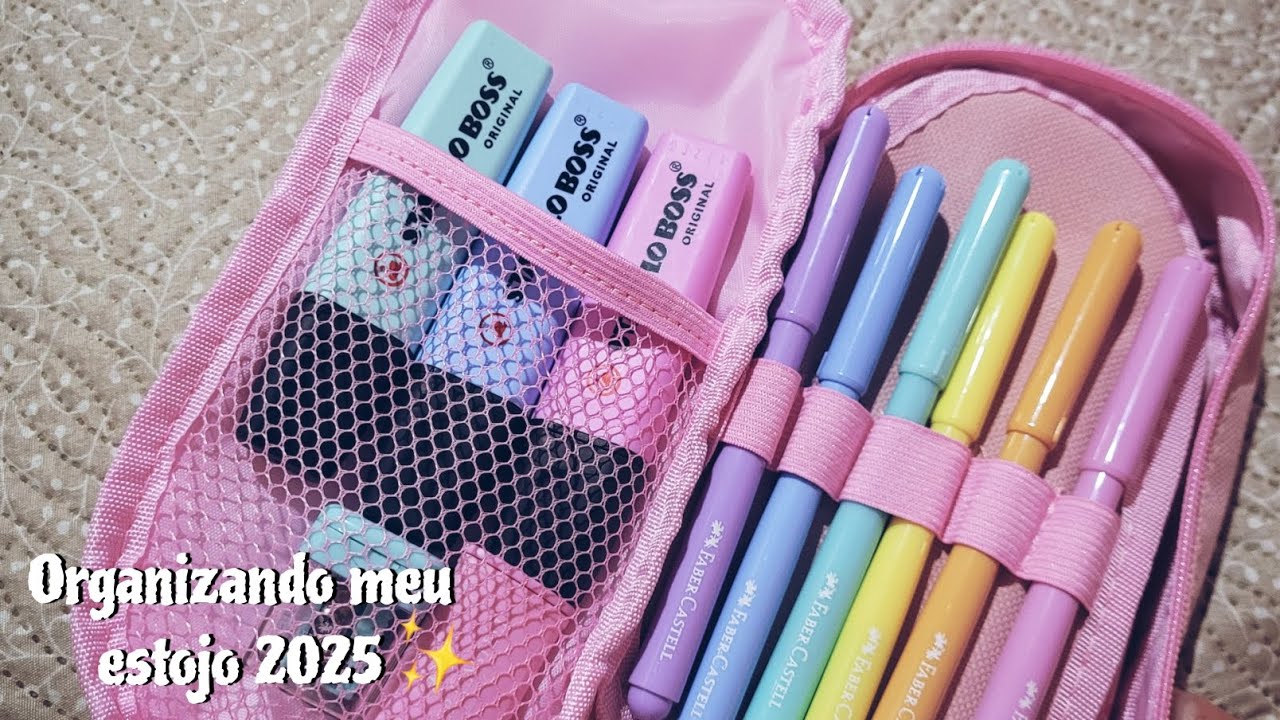 ~ Organizando meu estojo no tema pastel (Volta às aulas)
