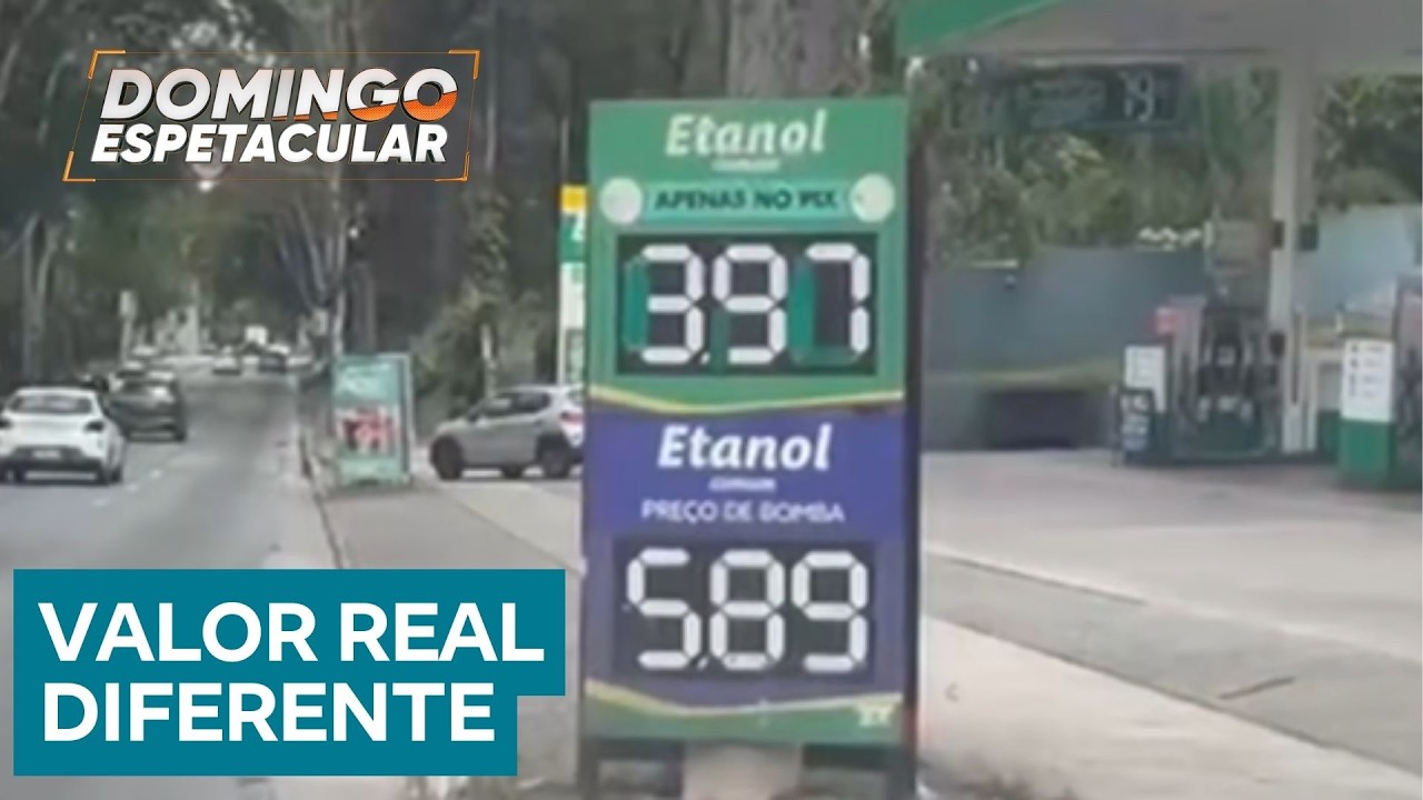 Postos de combustíveis exibem preços para atrair clientes, mas valor real na bomba é diferente