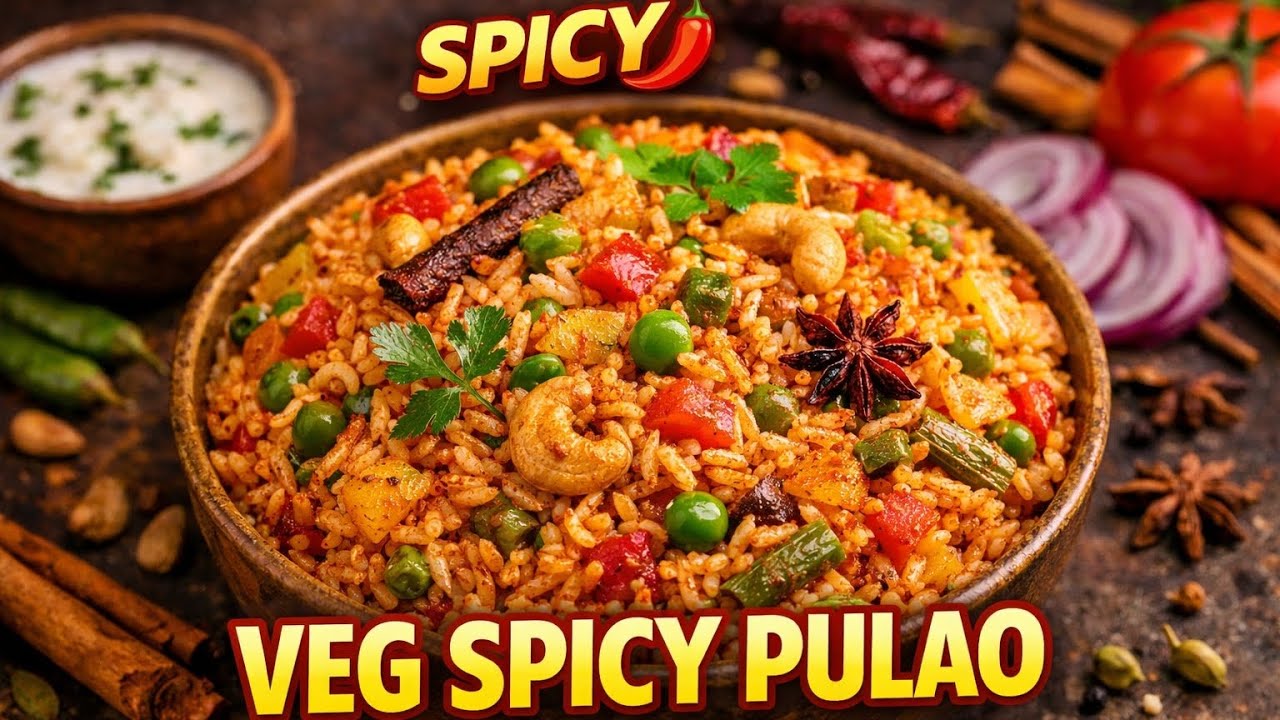 Street-Style Spicy Veg Pulao 🔥One-Pot Spicy Veg Pulao RecipeBachelor-Friendly Spicy Veg Pulao
