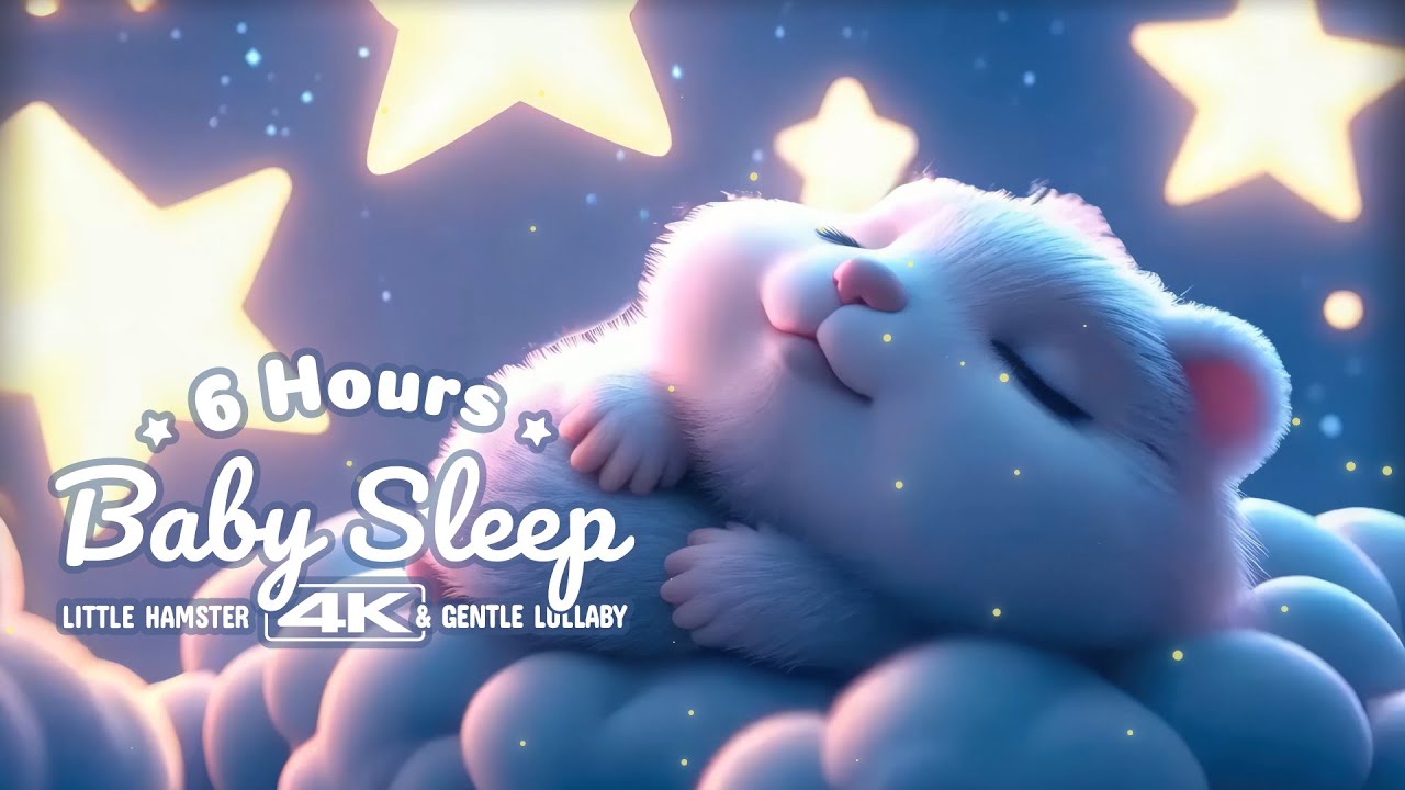 Little Hamster Sleeps on Clouds | 6 Hours Baby Sleep Lullaby (4K)