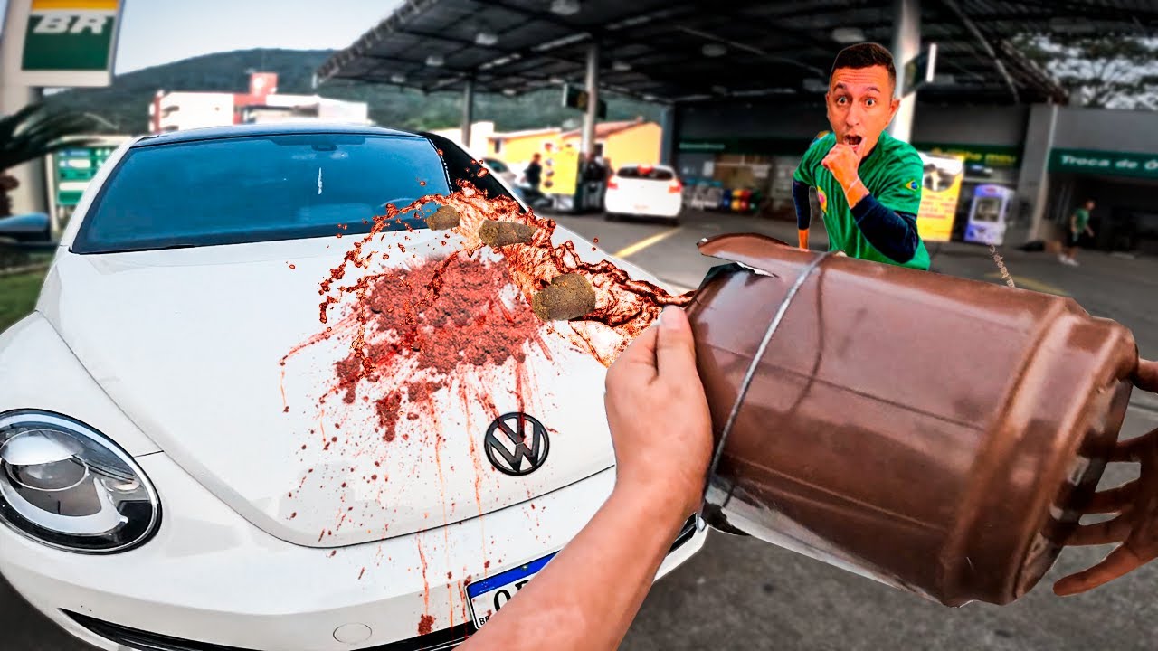 JOGUEI UM BALDE DE MERDA NO CARRO DO FRENTISTA
