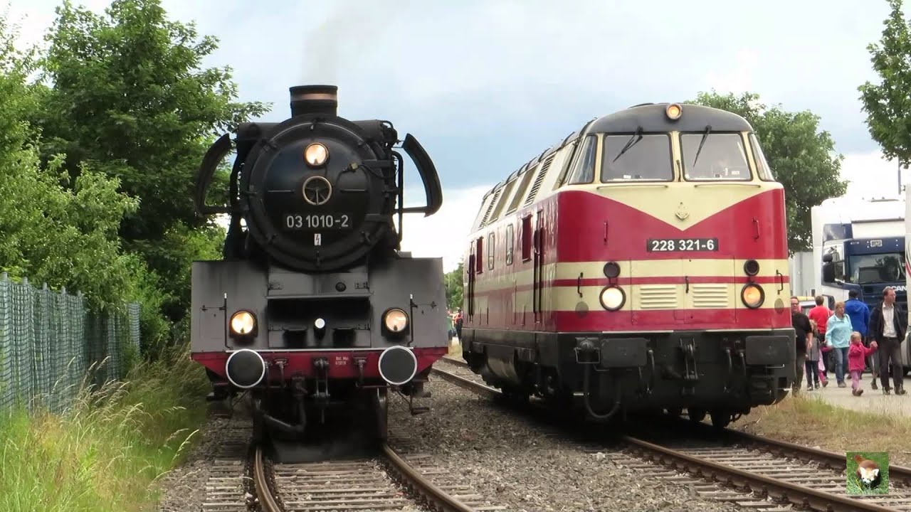 Dampflok 03 1010 Diesellok 228 321 Sonderfahrt Lübeck Hbf 14.06.2014