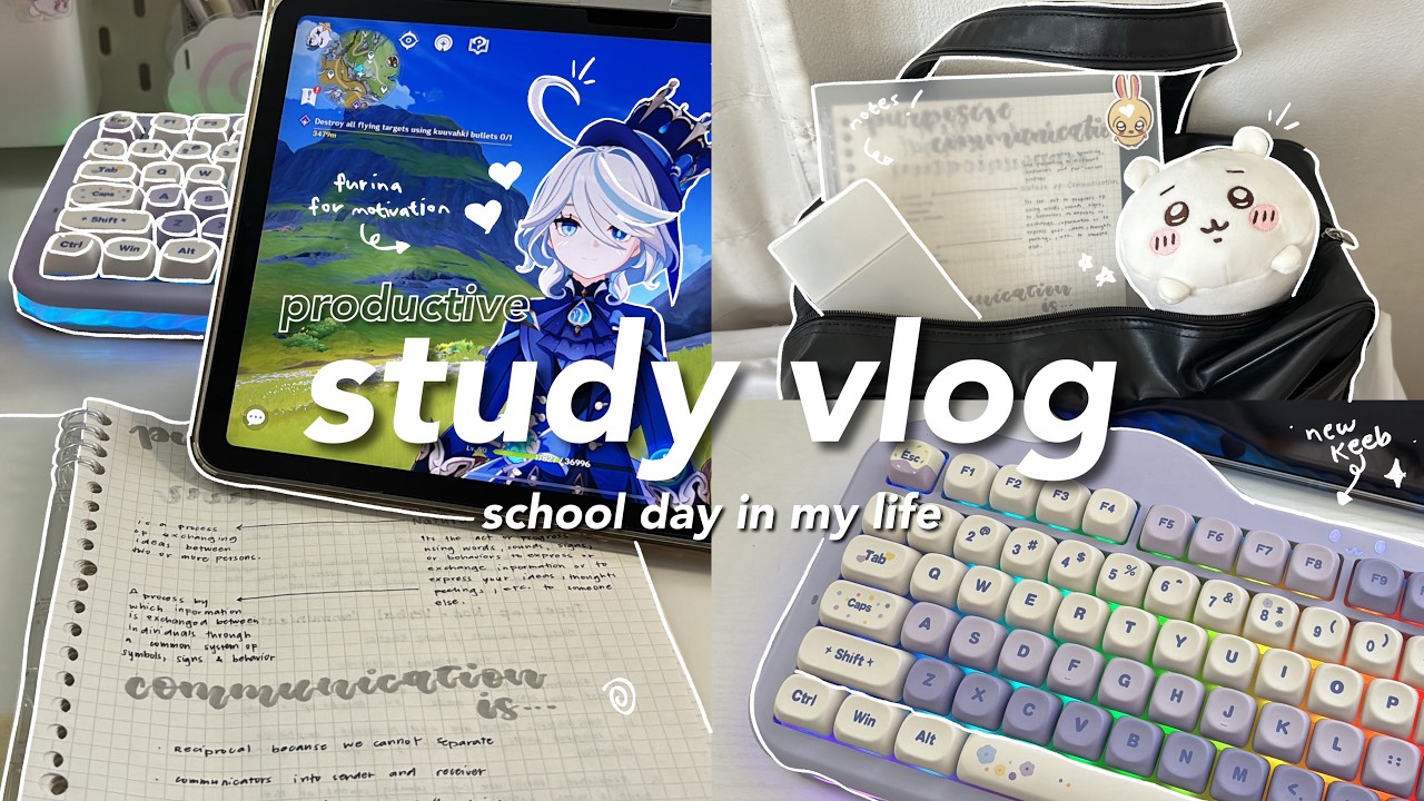 6am productive study vlog 🗒️☕ a school day in my life, muji cafe, cozy studying ft. my cat ⭑.ᐟ