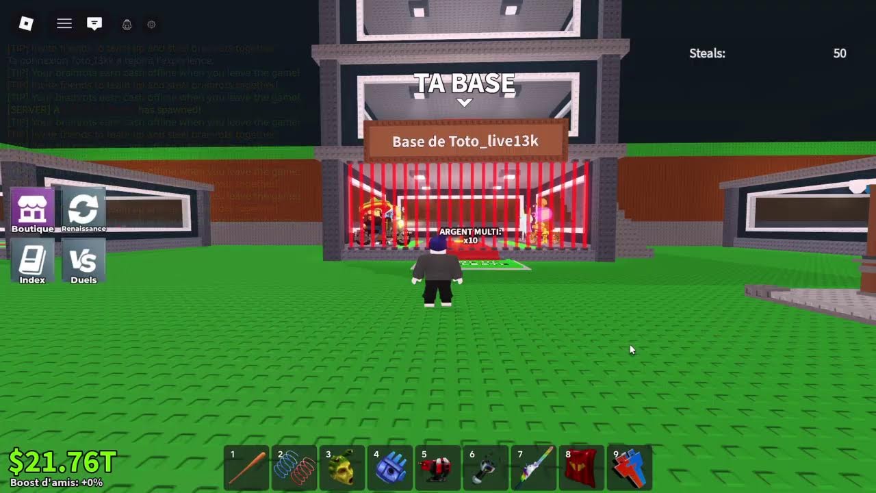 Je live sur steal a brainrot je trade pseudo Toto_live13k
