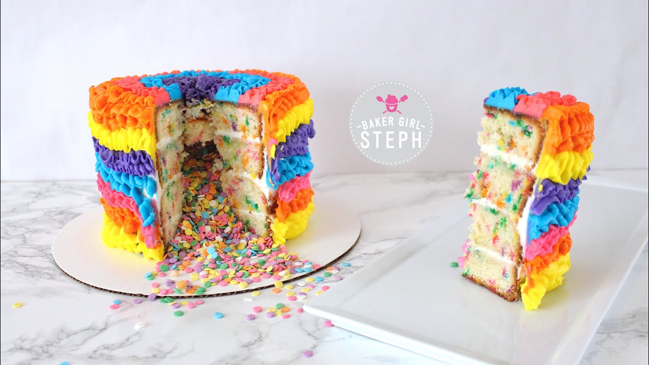 PI&Ntilde;ATA CAKE || Ruffle Surprise Cake