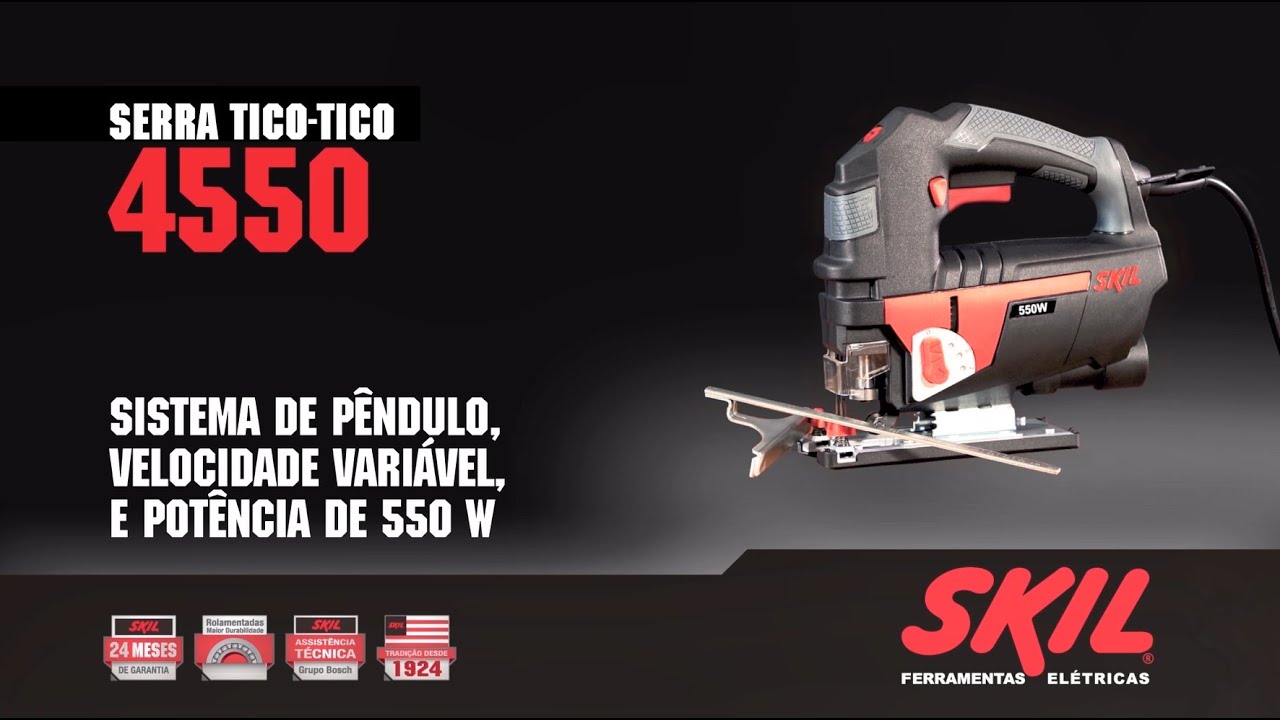 Sistema de pêndulo, velocidade variável e potência de 550 W - Serra Tico-Tico 4550