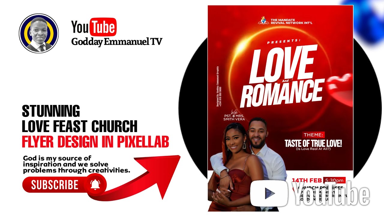 STUNNING LOVE FEAST CHURCH FLYER DESIGN IN PIXELLAB