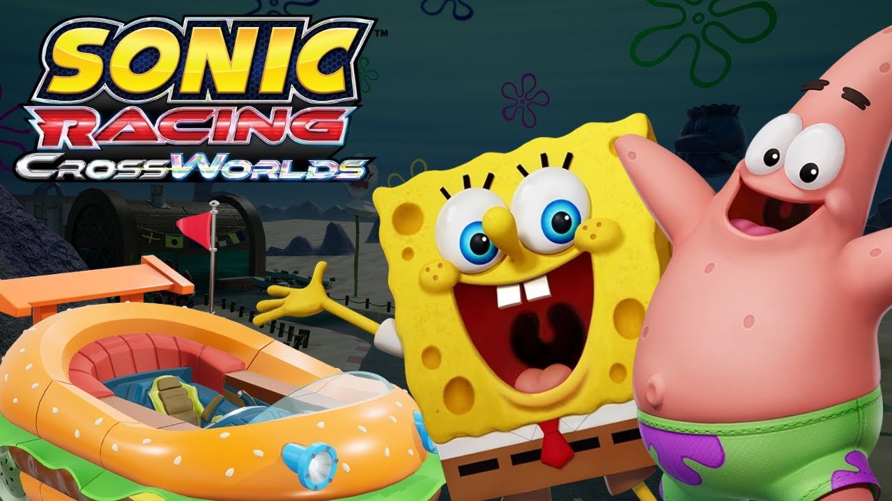Jogando com Bob Esponja e Patrick em Sonic Racing: CrossWorlds