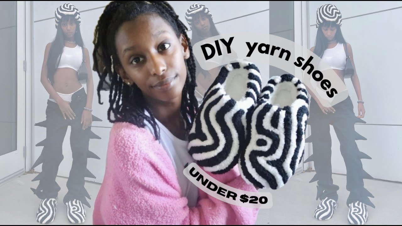 diy yarn shoes tutorial | baddie on a budget ep. 1