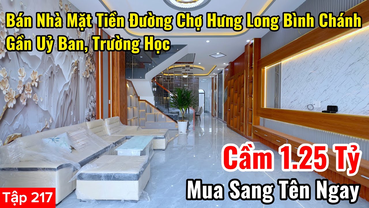 Bán Nhà Mặt Tiền Đường Chợ Hưng Long Bình Chánh Gần Uỷ Ban, Trường Học | Minh Vương Nhà Bình Chánh
