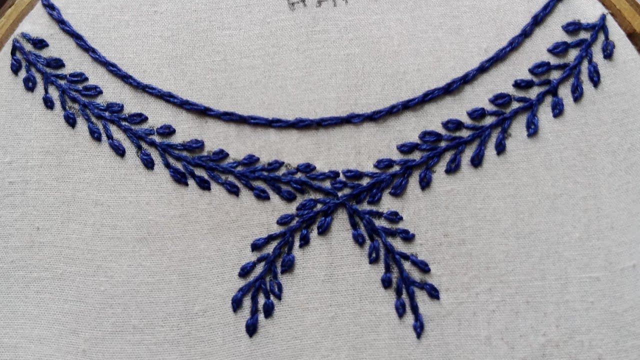 Wow! It’s so cute floral neckline embroidery for kurti! New hand embroidery for kurti/ fatua! 