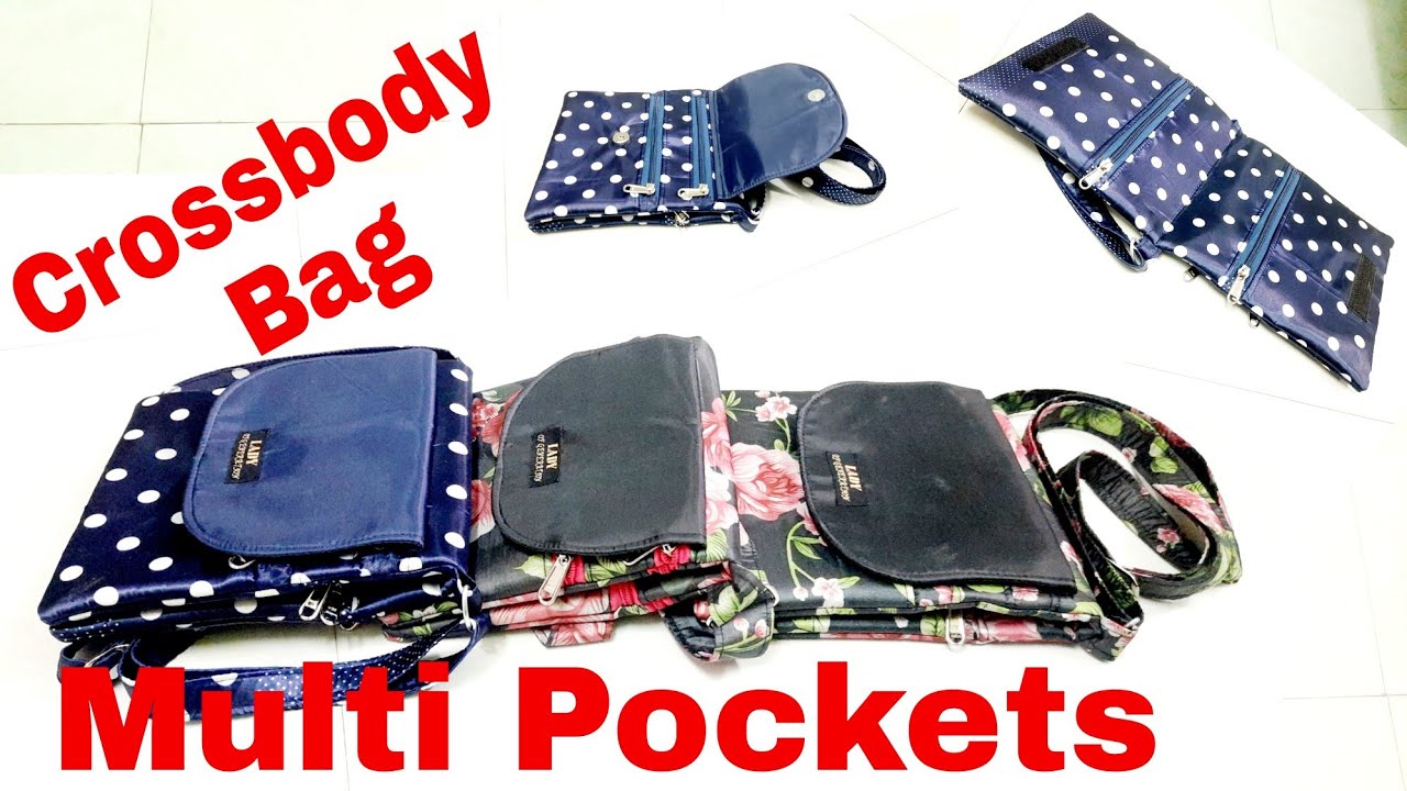 DIY: Designer Crossbody Bag With Multi  Pockets Tutorial By Anamika Mishra....