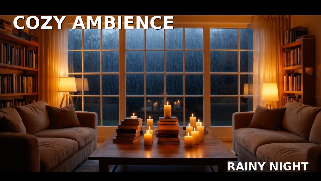 ainy Night Cozy Ambience 🌧️ Candle Light & Window Rain Sounds | Relax, Study, Sleep