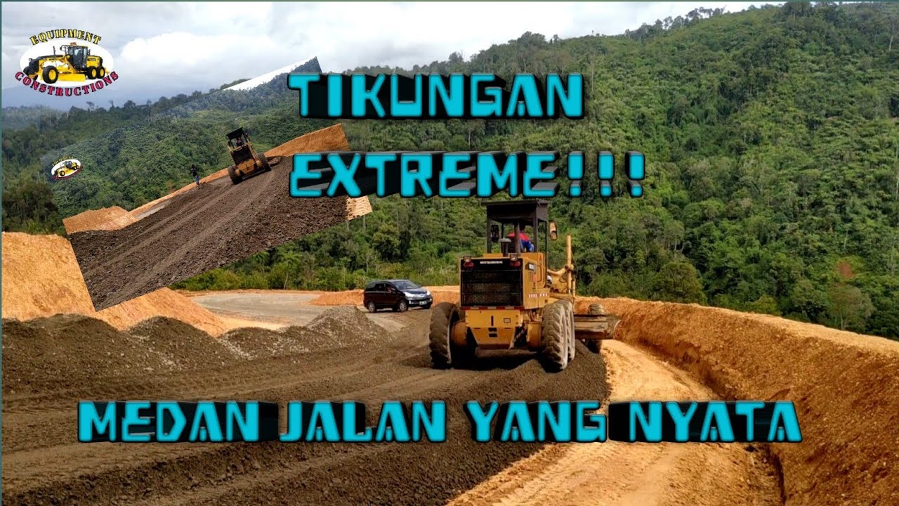 Amazing Skill Motor Grader Operator - Hamparan Aggregat B Di Tikungan Extreme