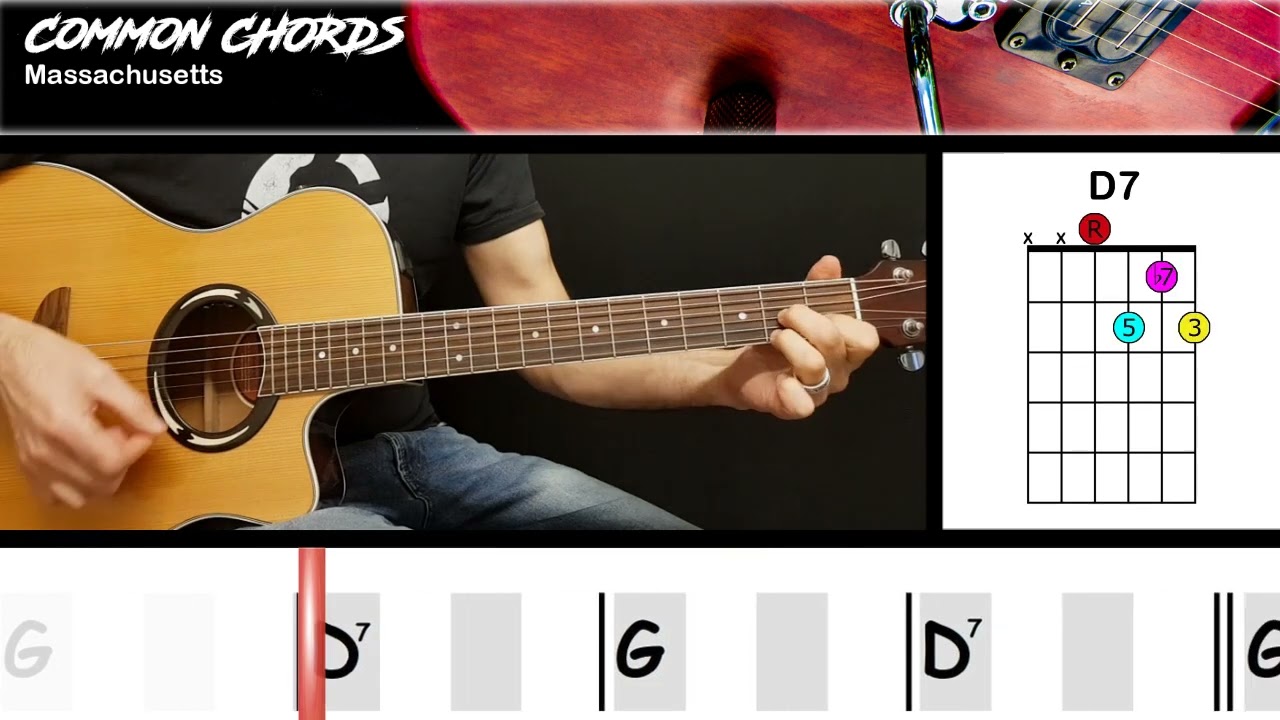 Massachusetts - Bee Gees | EASY GUITAR LESSON | Scrolling Chords & Lyrics