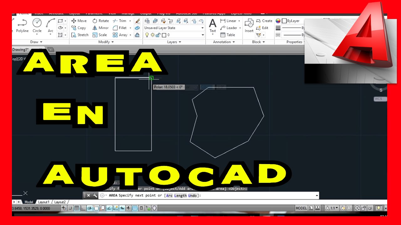 Sacar &aacute;rea en AutoCAD