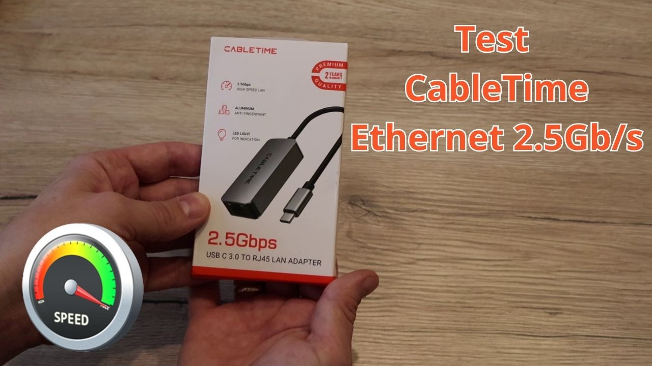 Przyspiesz internet po kablu ethernet-  Test adaptera Cabletime 2.5Gb/s USB-C