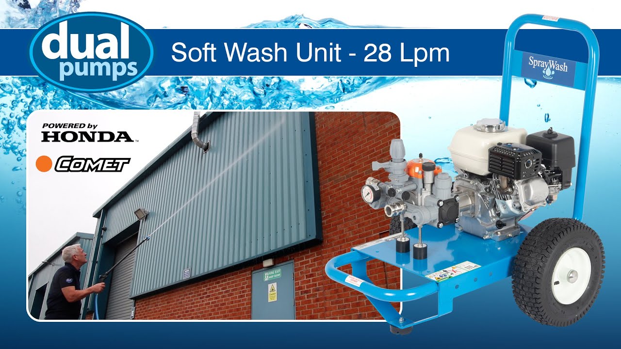 Soft Wash Unit - 28 Lpm, 15 Bar - Honda Powered, Comet Pump
