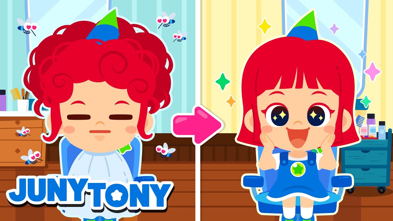 Lagu Anak Anak | Lagu Potong Rambut ✂️ | Kartun Anak | JunyTony Bahasa Indonesia