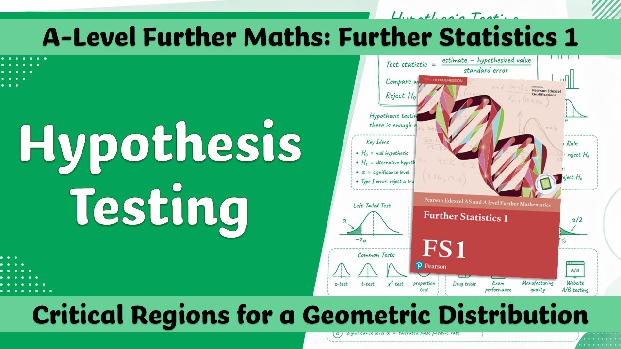 A Level Further Maths | Further Stats 1 | Finding Critical Regions for a Geometric Distribution