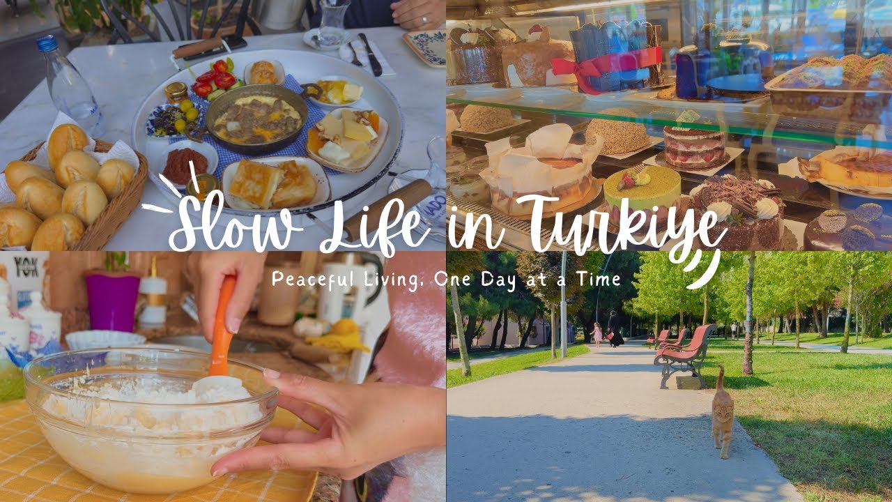 Slow Summer in Turkiye 🇹🇷 | Turkish Breakfast, Park Walk & Baking At Home ☘️🍽️🍰