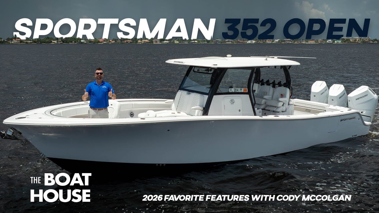 Check out these incredible new features! Aboard the 2026 352 Open by Sportsman Boats.