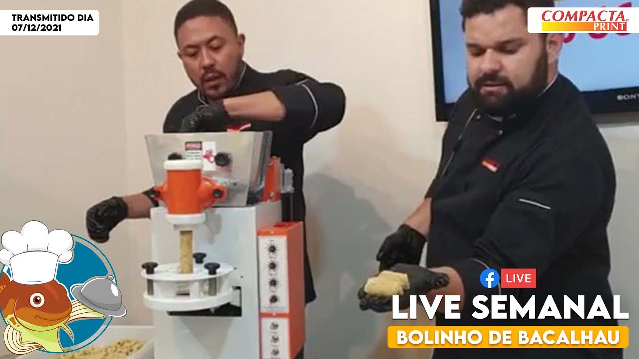 LIVE: Bolinho de Bacalhau 🐟 |  Máquina de Salgados e Doces🧑‍🍳Compacta Print.