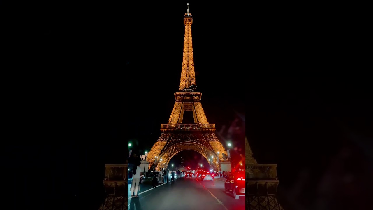 Paris Eiffel tower by night Sunday mood #driving