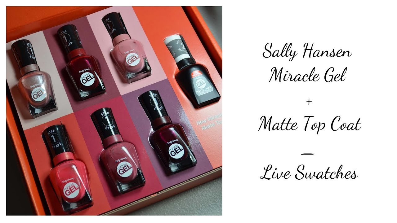 Sally Hansen Miracle Gel + Matte Top Coat Swatches