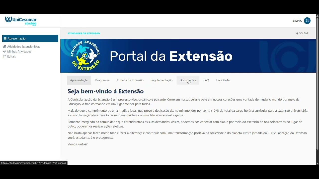 PROJETO DE EXTENSÃO_DOCUMENTAÇÃO E ENVIO